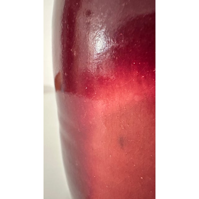 Antique Ox Blood Stoneware Vase Signed For Sale - Image 11 of 11