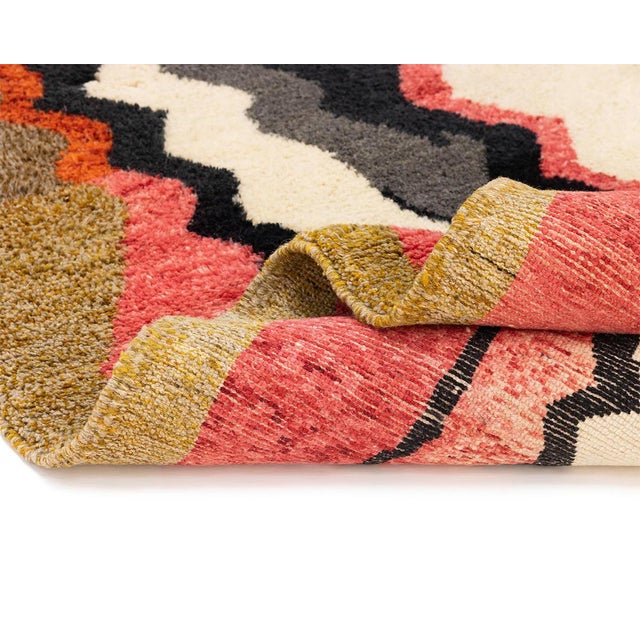 Premium Hand-Knotted Moroccan Wool Rug | 9'8" X 8'5" | One of a Kind For Sale - Image 4 of 10