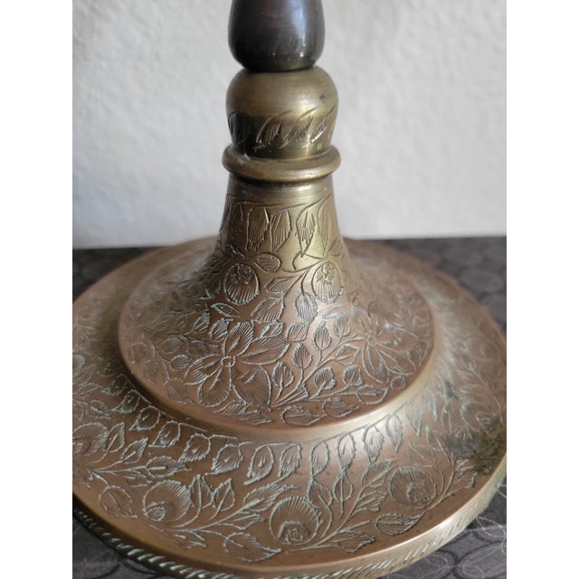 Decorative Brass Candlelabra With Six Flared Arms For Sale - Image 10 of 11
