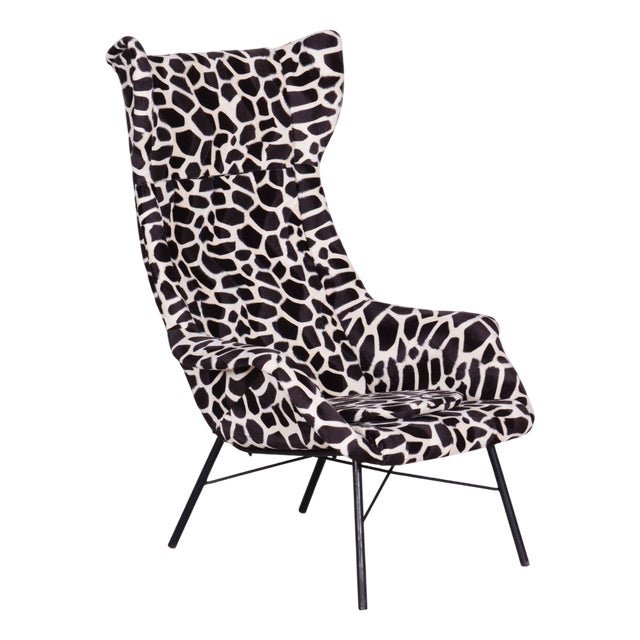 Mid-Century Wingback Armchair attributed to Miroslav Navratil, Czechia, 1950s For Sale