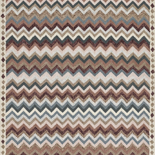 Erin Gates by Momeni Abbot Blue & Taupe Chevron Wool Rug 2' X 3' For Sale - Image 11 of 12