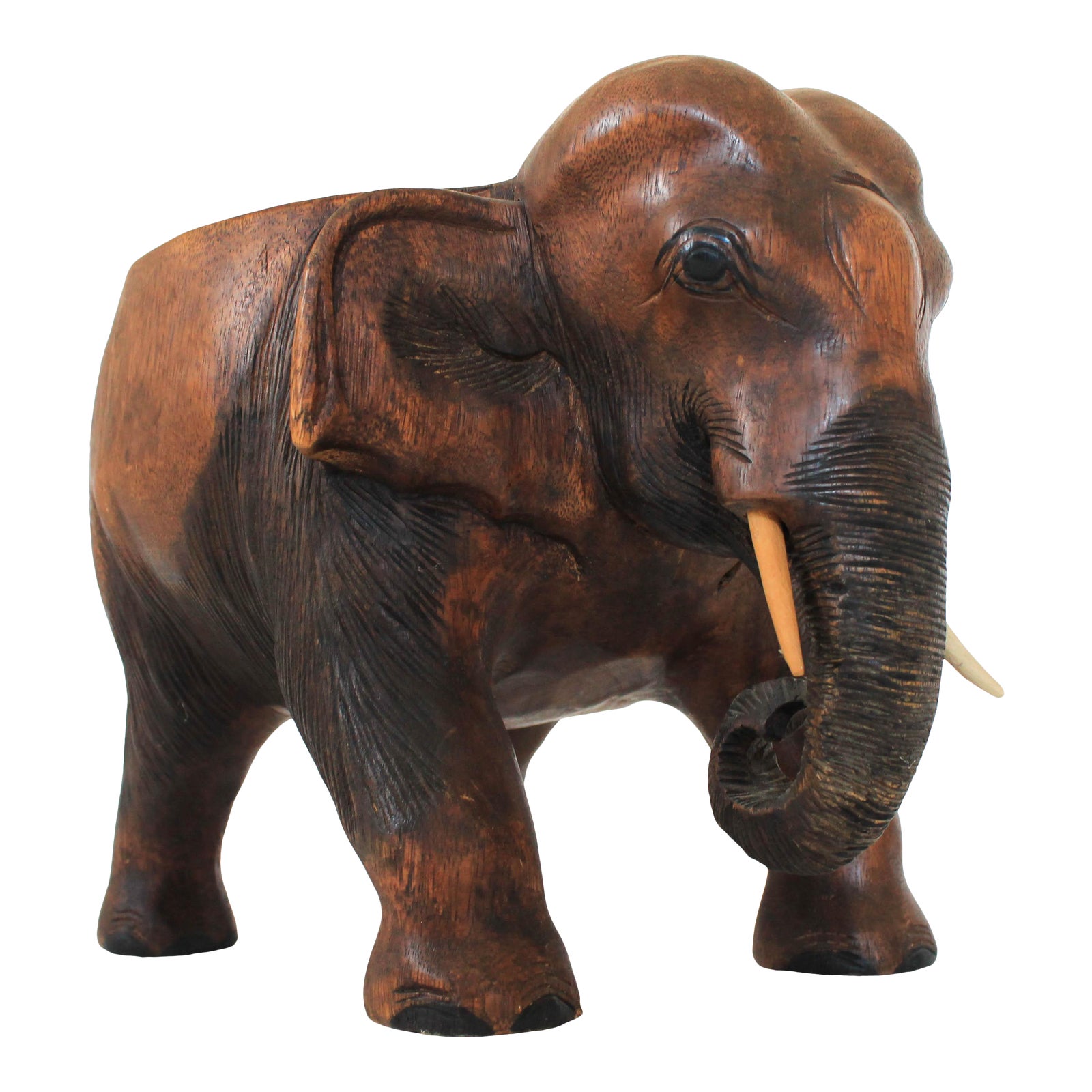 Carved Wooden Elephant Plant Stand Chairish