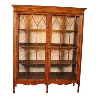 Showcase in Mahogany and Burl Walnut For Sale