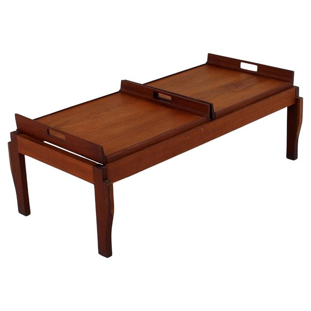 Mid-Century Teak Coffee Table with Removable Trays from Cantù, Italy, 1960s For Sale - Image 15 of 15