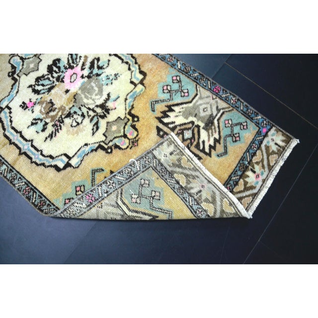 1960s Vintage Floral Design Turkish Rug For Sale - Image 5 of 6