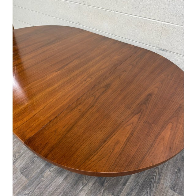 Vintage Neoclassical Regency Revival Walnut Pedestal Dining Table For Sale - Image 14 of 17