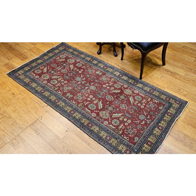 Antique Khotan Area Rug, Hand-Woven Wool, Allover Geometric Design, 3' X 7' For Sale - Image 4 of 13