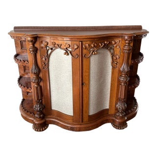 Late 19th Century Art Nouveau Carved Wood Storage Cabinet/ Buffet/ Sideboard For Sale
