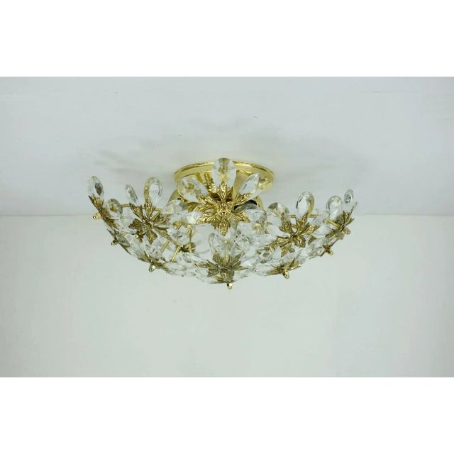 Gold Crystal Glass & Brass Gold Plated Lamp by Christoph Palme for Palwa, 1970s For Sale - Image 8 of 12