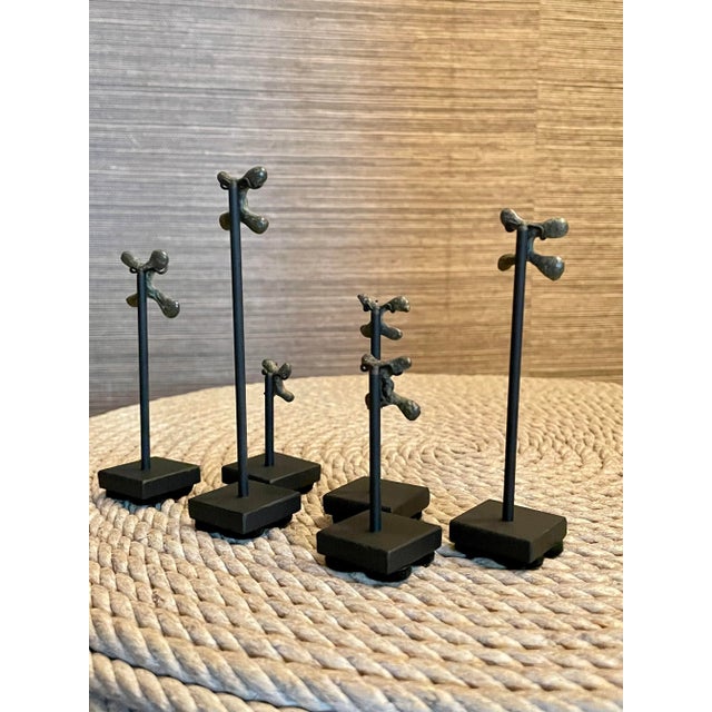Modern Antique Mounted African Katanga Sanga Crosses- a Set of 6 For Sale - Image 3 of 4