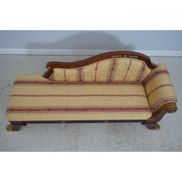 Traditional Versace Gigasso Mahogany Empire Style Chaise Recamier For Sale - Image 3 of 18