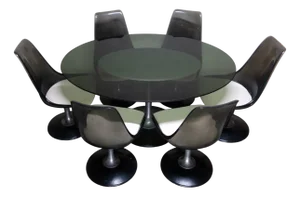Vintage Space Age Table and Chairs, 1970s, Set of 7