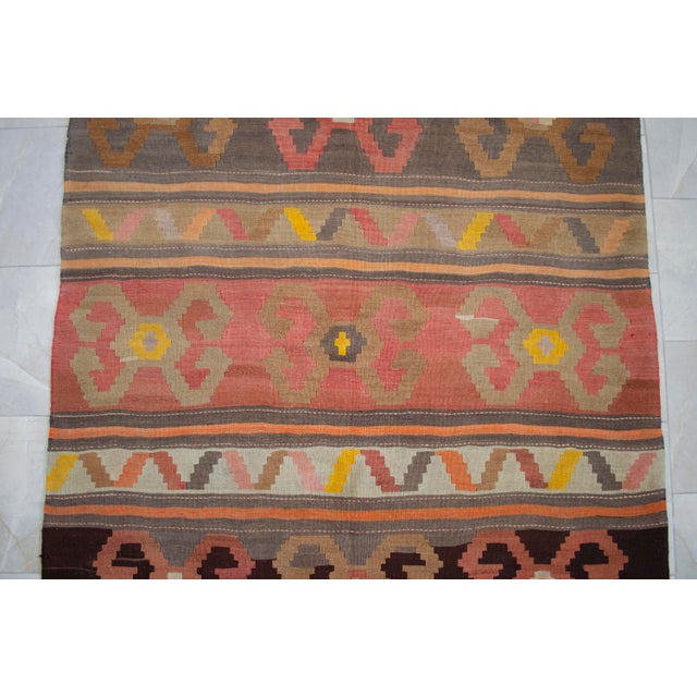 Vintage Anatolian Kars Kilim Area Rug - 5′2″ × 11′ For Sale - Image 9 of 17