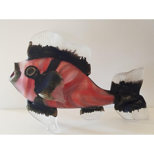 Contemporary Fish Sculpture in Glass Paste and Metal Alloy by Florea Silviu For Sale - Image 3 of 3