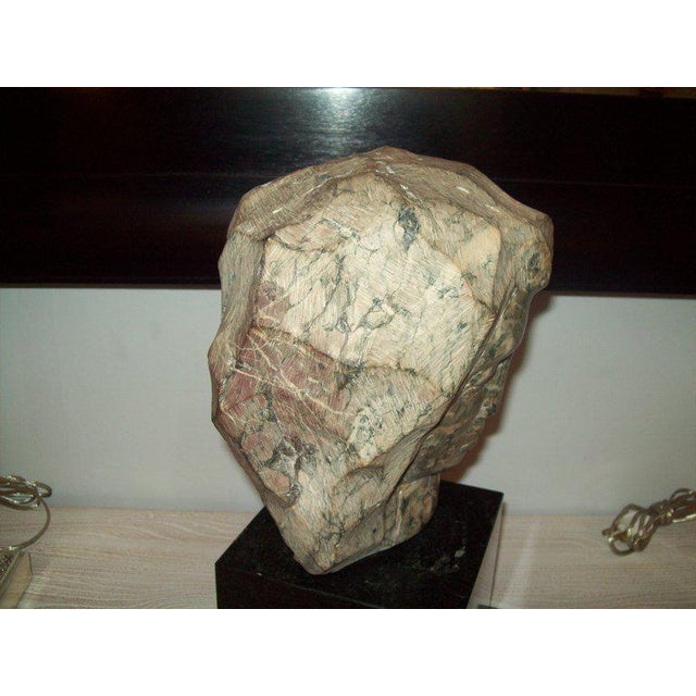 Modernist Marble Sculpture on Granite Base For Sale - Image 4 of 6