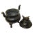 Chinese Oriental Dark Brown Bronze Metal Incense Burner Display For Sale - Image 4 of 7