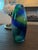 Blue Contemporary Blue Green Glass Swirl Vase For Sale - Image 8 of 8