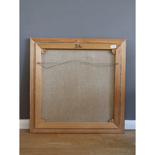 1991 Modernist 'Ancient Whispers' Vintage Original Surrealist Interior Oil Painting, Framed For Sale - Image 12 of 12