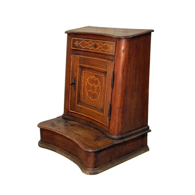 19th Century Walnut Kneeler with Inlaid Drawer snd Door For Sale - Image 3 of 6