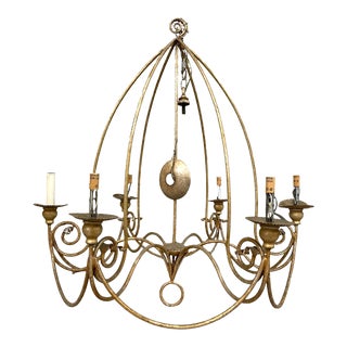 19th Century French Iron Chandelier For Sale