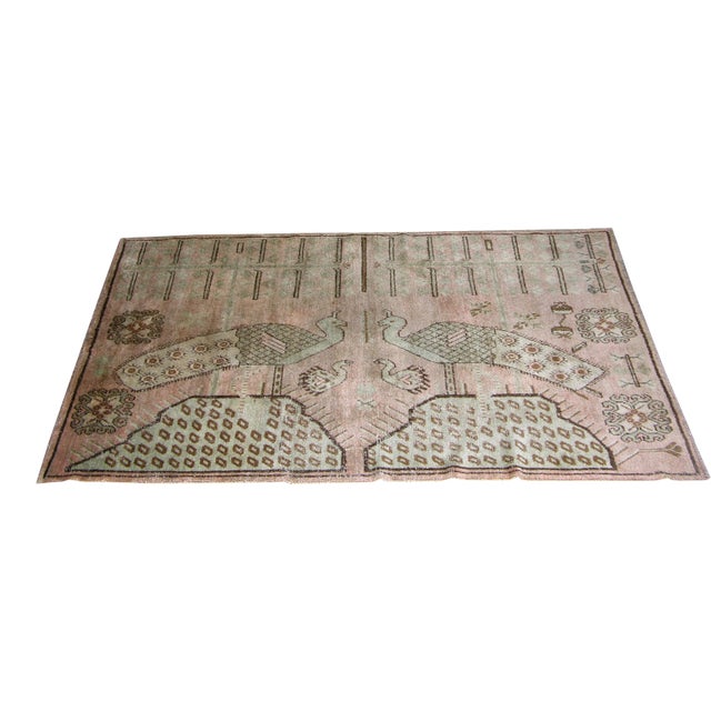 Peacock Design Antique Samarkand Rug 8'6'' X 4'10'' For Sale