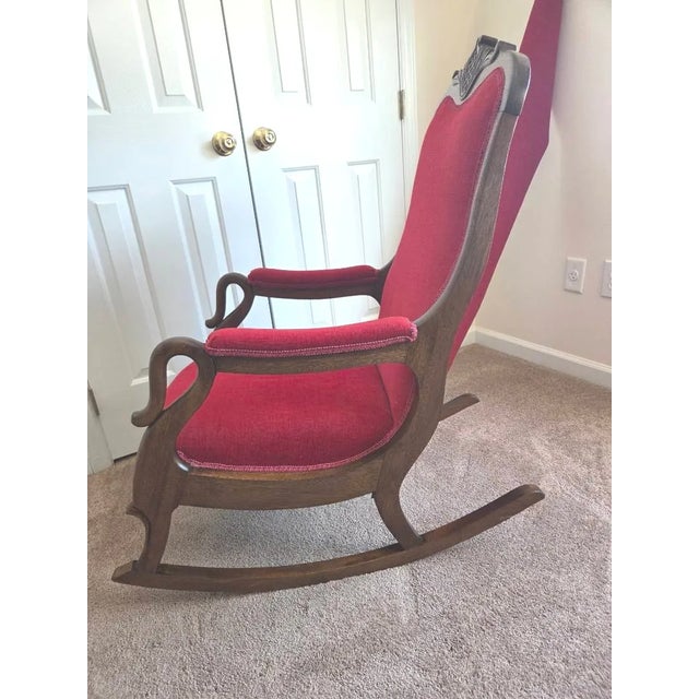 Antique Gooseneck Rocker With Footstool For Sale - Image 11 of 18