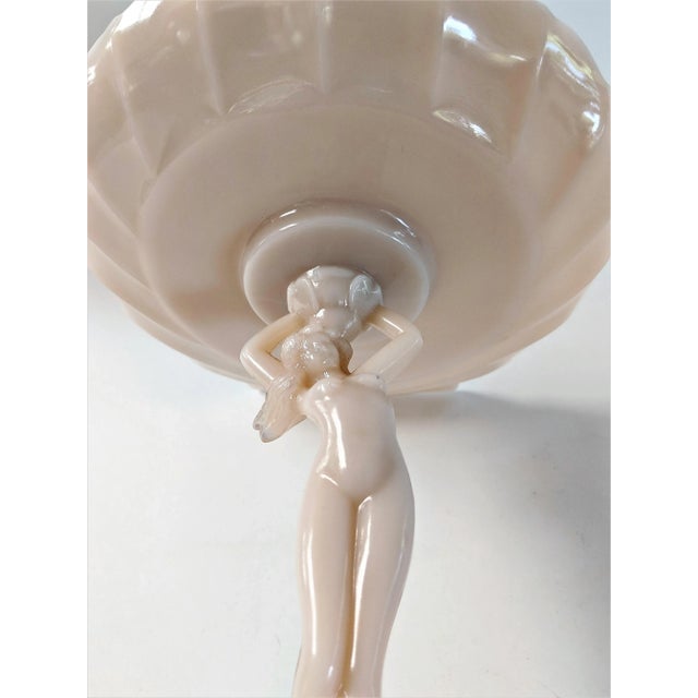 1940s Vintage Art Deco Nude Compote For Sale - Image 9 of 13