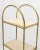 Mid 20th Century Pair Solid Brass Faux Bamboo Arch Shape Top Goat Skin Parchment Shelves Etageres For Sale - Image 4 of 13