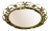 Mid-Century Brass Wall Mirror with Convex Curved Mirror Glass For Sale