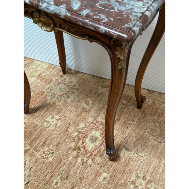 Antique French Louis XV Rouge Griotte Marble Top Accent Table For Sale - Image 10 of 12