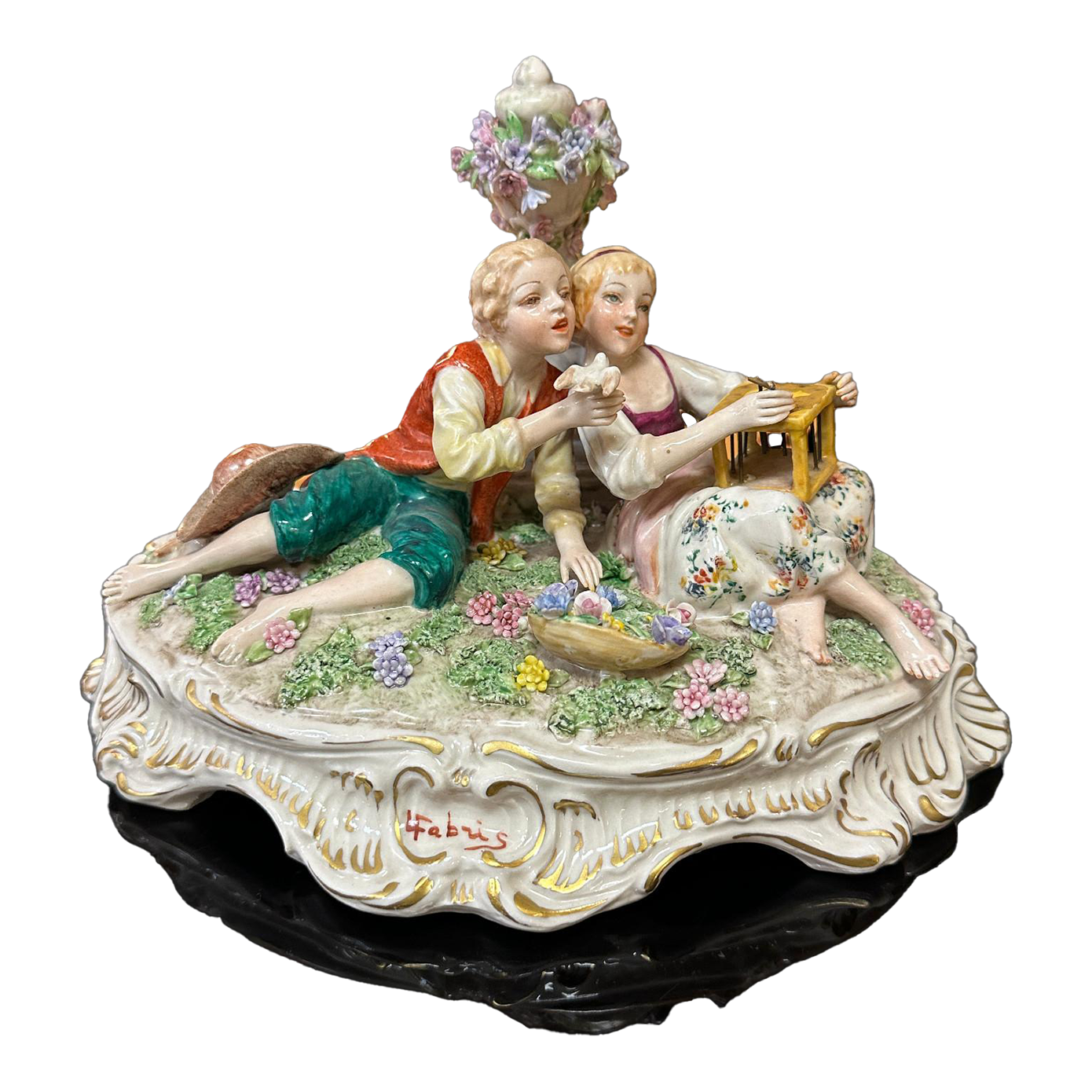 Luigi Fabris (Italian, 1883-1952), Porcelain Courting Couple, 8