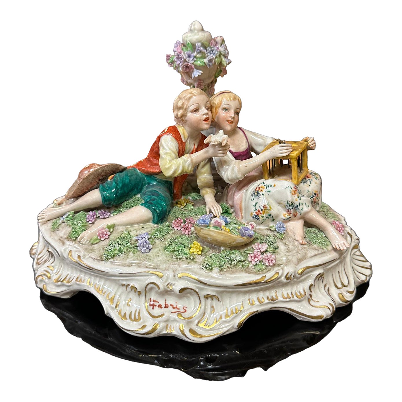 Luigi Fabris (Italian, 1883-1952), Porcelain Courting Couple, 8