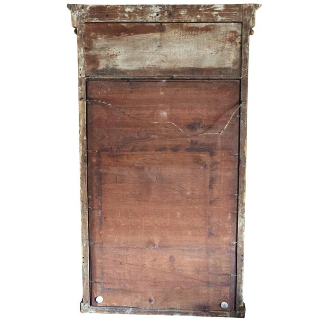 Large Antique Overmantle Wall Pier Mirror in Gilt and White Frame, 1800s For Sale - Image 6 of 7