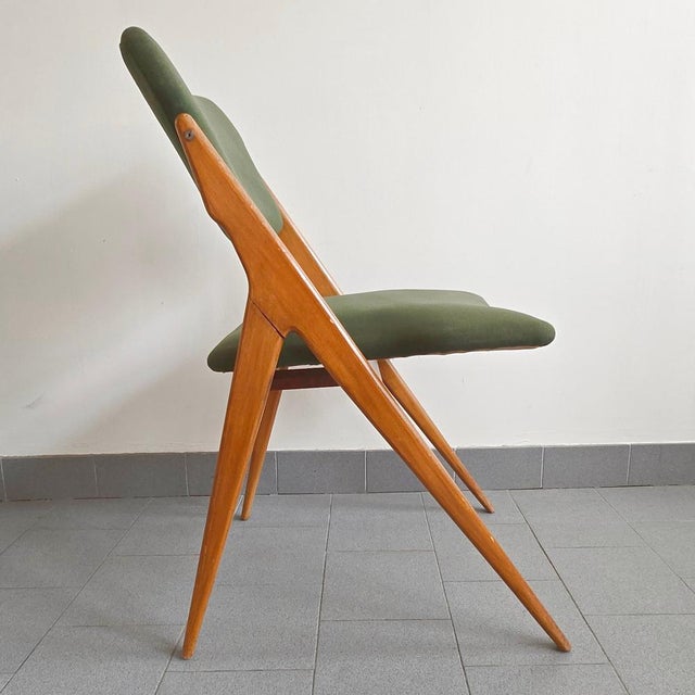 Vintage Chair with Compass Leg by Gerard Guermonprez, 1950s For Sale - Image 9 of 18