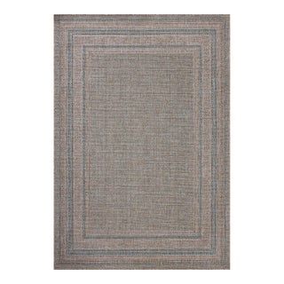 Amber Lewis x Loloi Topanga Natural / Teal 18" x 18" Sample Rug For Sale