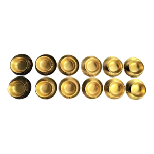 Japanese Vintage Gold Gilt Fine Black Lacquer Bowl & Saucer Sets - 24 Piece Set Collection