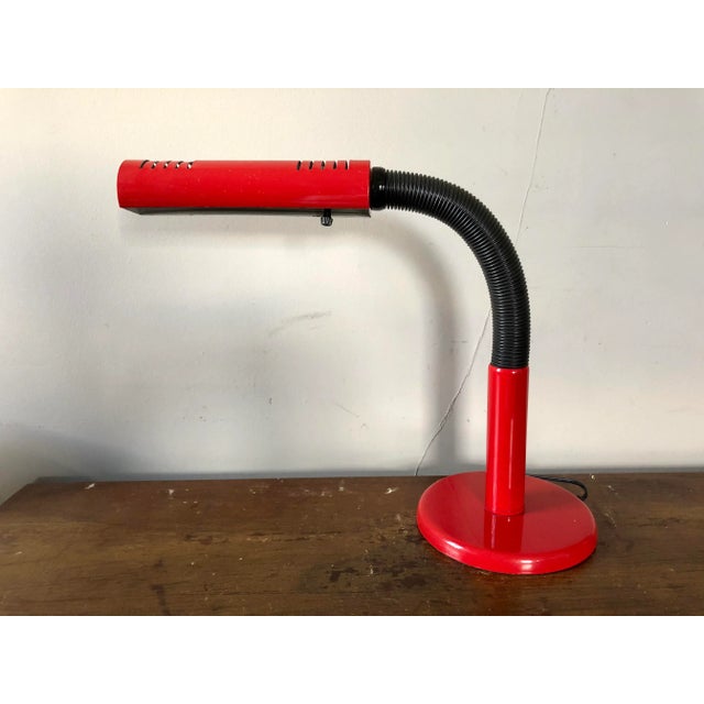 Mid 20th Century Vintage Mid Century Red Lightolier Gooseneck Desk Lamp For Sale - Image 5 of 5