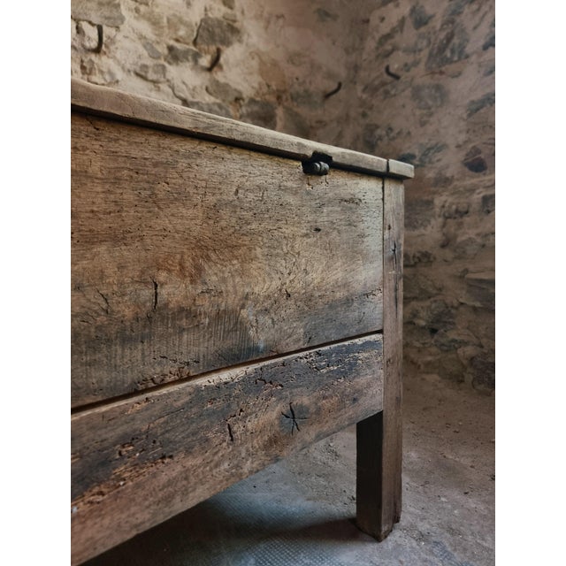 Antique Early 19th Century French Oak Blanket Chest on Stand For Sale - Image 18 of 18