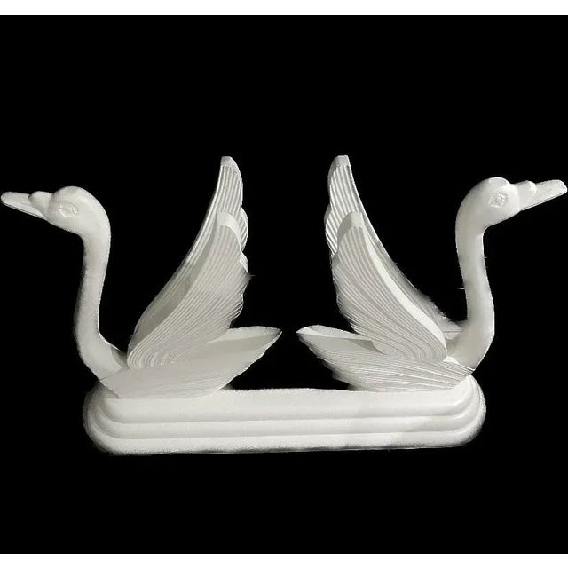 Maison Jansen Maison Jansen Style Sculptural Mirror Image of Hand Carved Wood Swan Console Table Base Circa 1970s For Sale - Image 4 of 9