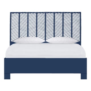 Liam Platform Bed King - Navy For Sale