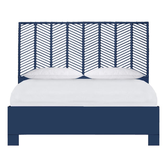 Liam Platform Bed King - Navy For Sale
