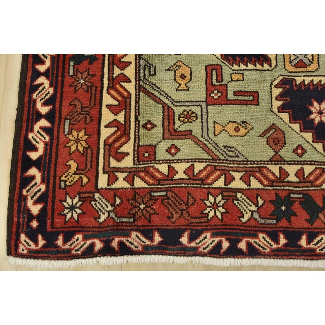Karajeh Runner 4’8” X 11’5” Red Wool Vintage Tribal Hand-Knotted Oriental Rug For Sale - Image 11 of 14