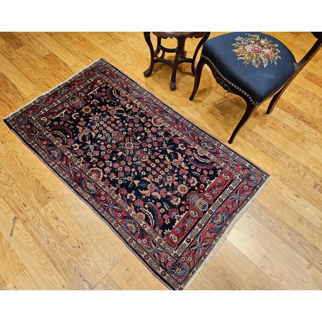 Vintage Indian Agra Rug, Handwoven Wool Pile, Allover Floral Design, 3' x 5' For Sale - Image 9 of 13