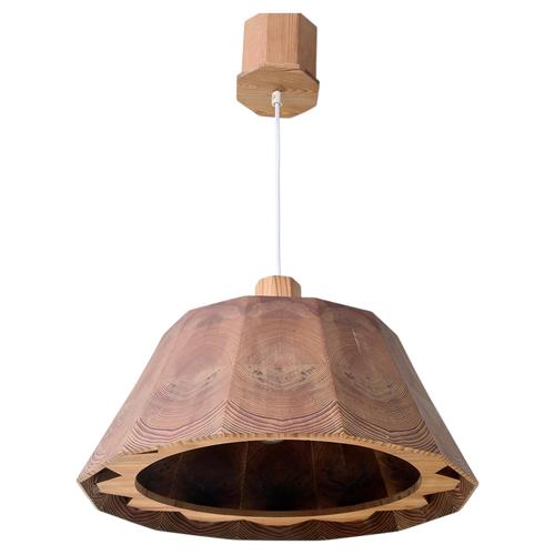 Scandinavian Sculptural Pine Wood Pendant Light, Sweden, 1980 For Sale - Image 18 of 18