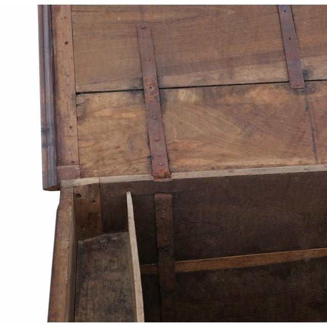 Wood Large Antique European Oak Coffer, 18th Century For Sale - Image 7 of 14