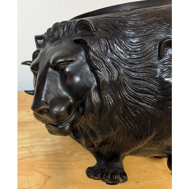 Large Meiji Japanese Bronze Zoomorphic Jardinière Attributed to Genryusai Seiya For Sale - Image 10 of 18