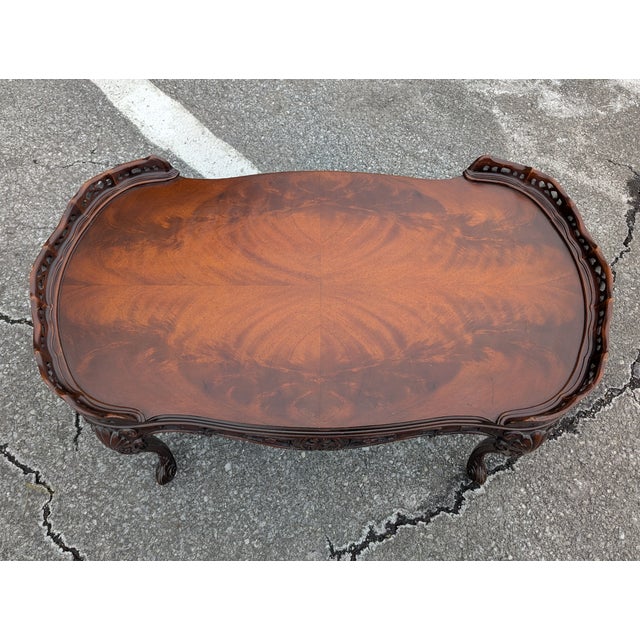 Late 19th Century Antique French Carved Walnut Coffee Table | 19th Century Solid Wood Center Table | Ornate Hand Carved French Provincial Living Room Decor For Sale - Image 5 of 10