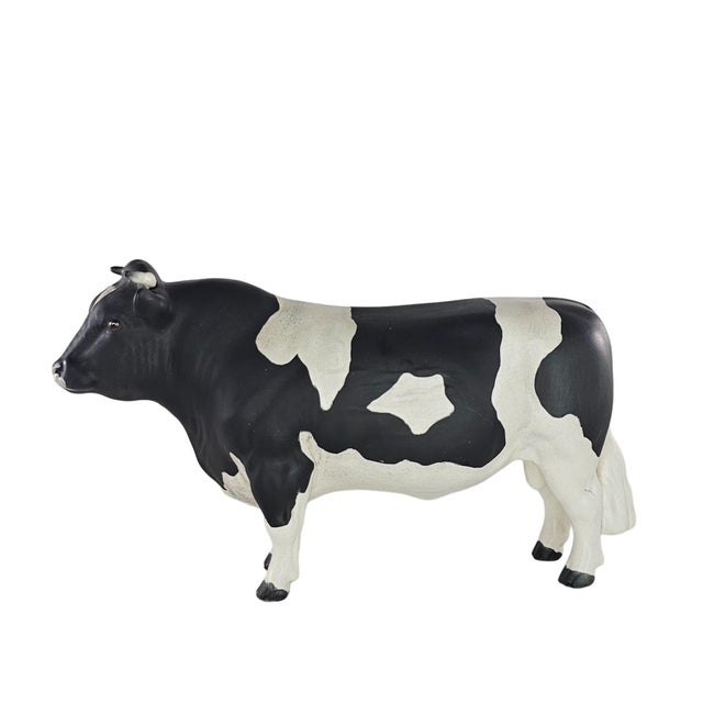 Beswick England bull figurine in black and white. A collectible piece with fine detailing. • Beswick England • Champion...