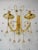 Elegant gilt brass and crystal glass balls wall scones. Hanging glass resembles teardrops. Sconces illuminate beautifully...