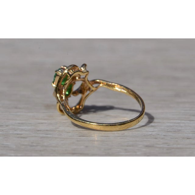 Early 21st Century The Trabant: Ladies 14K Gold Ring set with Emerald and Diamond For Sale - Image 5 of 10